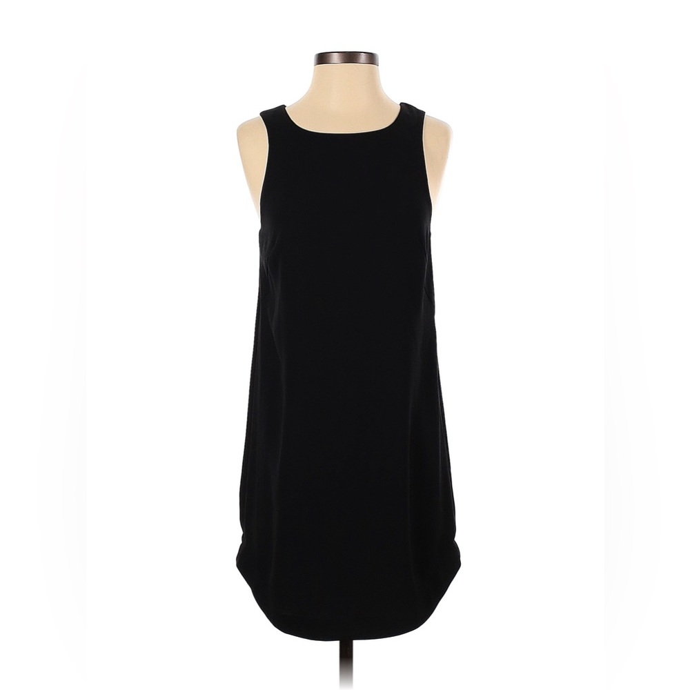 H&M Black Sleeveless High Scoop Neck Shift Dress - Size 6